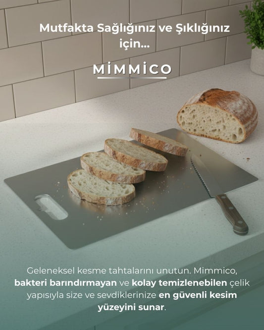 Mimmico ProSteel™ - Hijyenik Paslanmaz Çelik Profesyonel Kesme & Sunum İstasyonu (304 Kalite)