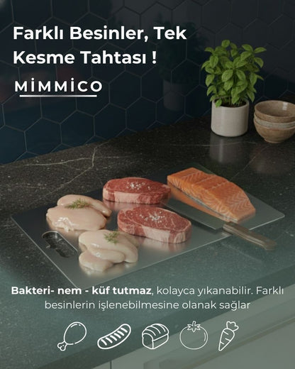 Mimmico ProSteel™ - Hijyenik Paslanmaz Çelik Profesyonel Kesme & Sunum İstasyonu (304 Kalite)
