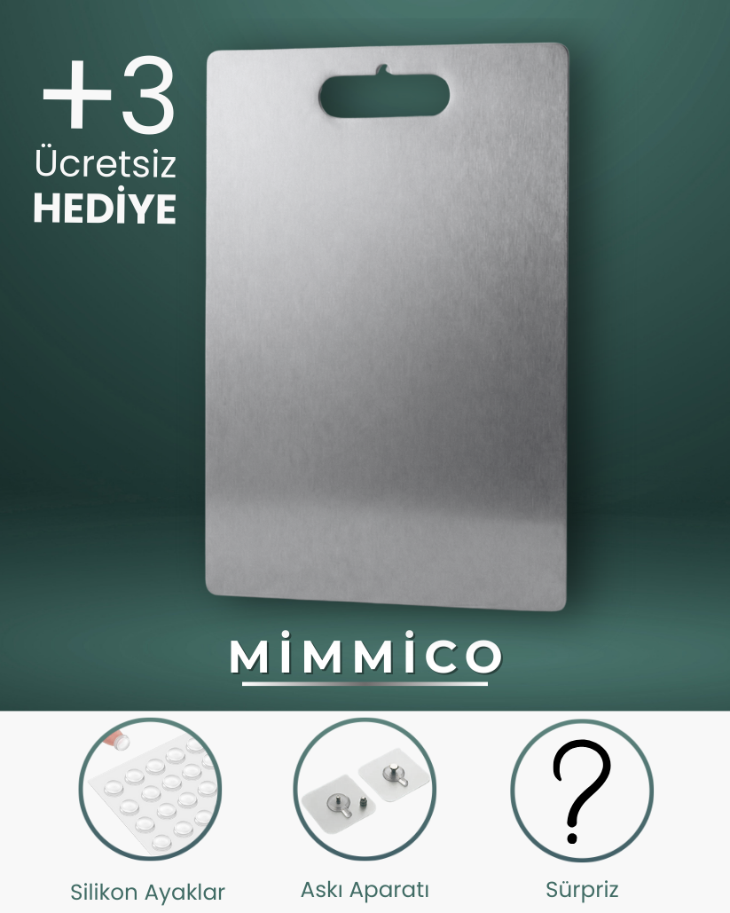 Mimmico ProSteel™ - Hijyenik Paslanmaz Çelik Profesyonel Kesme & Sunum İstasyonu (304 Kalite)